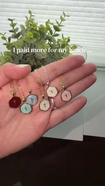 These are stunning and SO AFFORDABLE!! @Tewiky US #crossnecklace #affordablejewelry #waterproofjewelry #nontarnishjewelry #necklacestack 