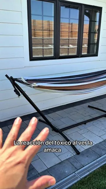La reacción de mi esposo al ver la nueva amaca para el patio @La Familia Lopez 