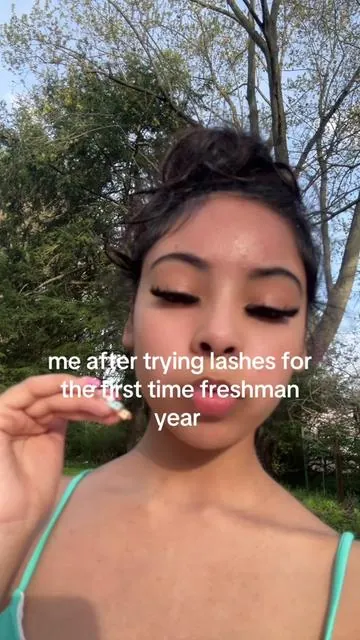back when i used shein lashes😭 #lashes #freshmanyear #firsttime 