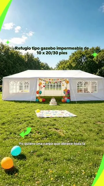 ¡Hablemos del patio perfecto para el jardín trasero! Esta tienda de lona mide 10X20/30 FT pies. ¡Es perfecto para eventos al aire libre! ¡No lo dejes escapar — echélo un vistazo ahora! Haz clic en el carrito de compras naranja para obtener el tuyo. #outdoorfinds #outdoordecorations #backyardmusthaves #outdoorchairs #patioumbrellawithlights #outdoorfurnitureideas #diybirthdaybanner #outdoormusthaves #outdoorpatiofurniture #reusableballoongarland #weddingtent #partytent #outdooreventtent #backyardwedding #birthdaypartytent #eventcanopy #gardenpartyessentials #outdoorweddingvenue #partyessentials #backyardparty #eventtentforsale #largepartytent #weddingcanopy #outdoorcelebration #partysetup #backyardevents #tentforevents #summerpartytent #outdoorgathering #weddingdecor #partydecor #outdoorliving #eventrental #backyardweddingideas #birthdaypartyideas #outdoorpartytent #canopytent #largeeventtent #weddingessentials #partytentforsale #summervibes
