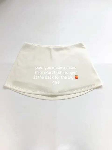 Longer back hem = better coverage 🤍Built-in shorts + thick (not see-through) + comfy stretch.Tap the cart 🛒✨#TikTokShopFashion #skort #whiteminiskirt #summeroutfits #OOTD