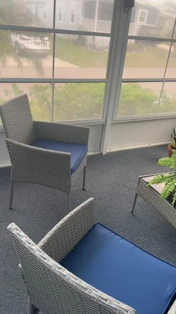It’s safe to say… don’t judge a package by its size 😅 because this box really came through!! it’s actually a full 4-piece porch set lol. #outdoorfurniture #tiktokfinds #patiofurniture #tiktokshop #tiktokmademebuyit 