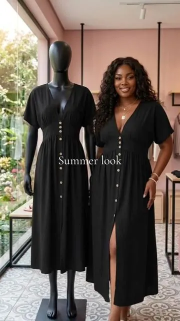Look at my new dress #womendress #vneck #longdress #ootd #womenstyle 