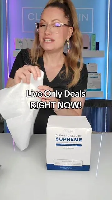 Esthetician Chat is on! Meet the Supreme Towel! #cleanskinclubtowel #sensitiveskin #dryskin #blemishcare #livedeals 