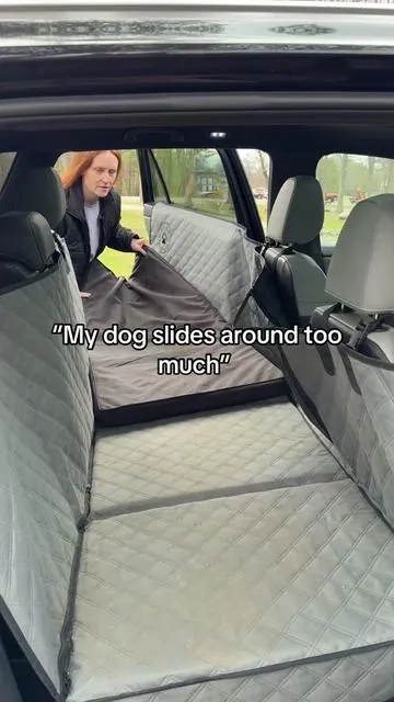 The travel dog bed from Ruff Liners is going to provide your dogs more traction in the back and also give them a more comfortable ride! 