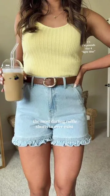if you see your size in the light blue color, RUN. they are flying off the shelves 🩵 @Imily Bela Official  #ruffledenimshorts #denimshorts #summeroutfits #tiktokshopstockup #tiktokshopmothersday 