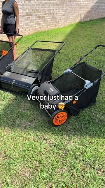 This is the brand new lawn sweeper by Vevor! #vevor #vevorlawnsweeper #lawnsweeper #tiktokshopstockup 