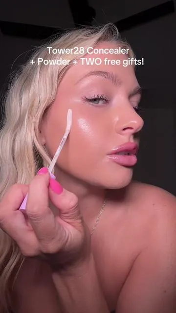 Swatching the @Tower 28 Beauty Swipe Serum Concealer shades! Comes with the powder in a duo too! IN MY TOP FAV 3 CONCEALERS of all time!!!! Free gifts only until 5/3/26! #tower28 #tower28swipeconcealer #tiktokshopcreatorpicks #tiktokshopstockup #swipeserumconcealer 