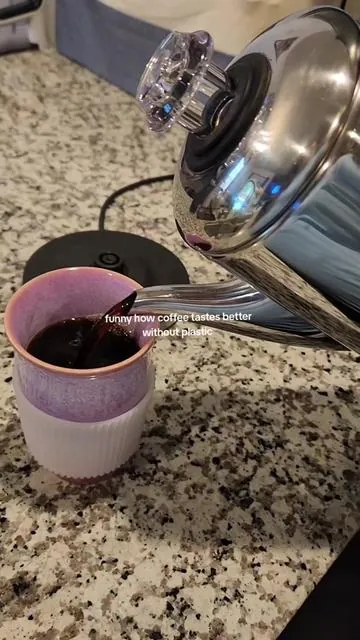 never had a better cup of coffee  #coffee #coffeemaker #plasticfree #percolator #athomecoffee 