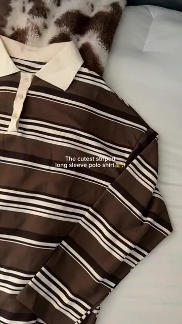 Cutest polo ever! #poloshirt #stripedshirt #springoutfit #fashion #tiktokshop 