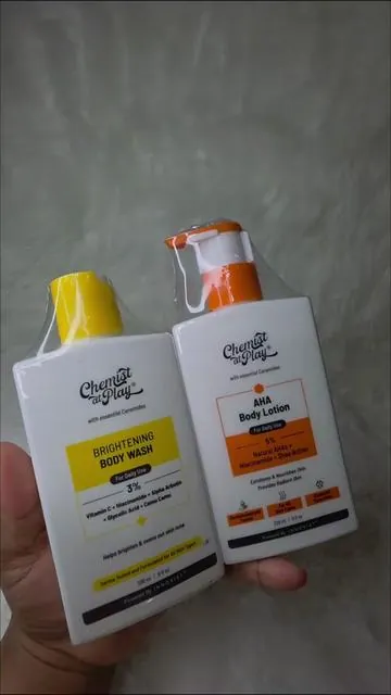 AHA Body Lotion + Body Wash Duo #chemistatplay #bodylotion #skinbrightning #foryoupage #fyppppppppppppppppppppppp 