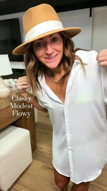 Classy, breathable and it covers everything! I’m 5’2” 127 in a Small #beachcoverup #bathingsuitcoverup #modestfashion #classy #swimsuitcoverup @Bsubseach 