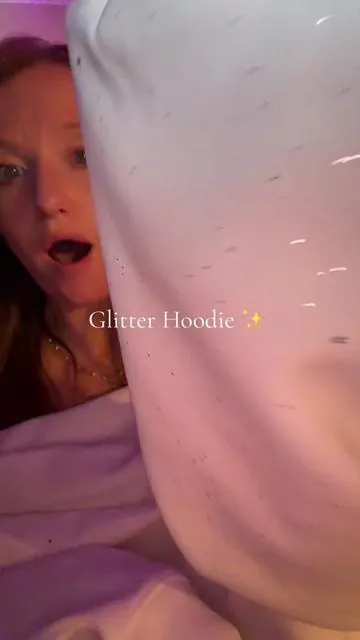 I wish the camera showed it better but it’s so pretty in person! #glitterhoodie #sparklyhoodie