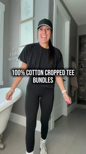 My fav 100% cotton tees now come in a cropped style 🙌🏽 @Arssm 