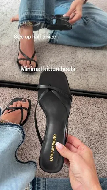 Every girl needs these! super comfortable, super cute, and available in so many colors!#dreampairs #dreampairsshoes #kittenheels #sandalheels #stapleshoes @Dream Pairs