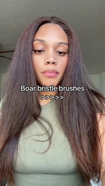 The way my hair looked so much better lmfao. I love this brush #hair #hairbrush #boarbristlebrush #beauty #fyp 