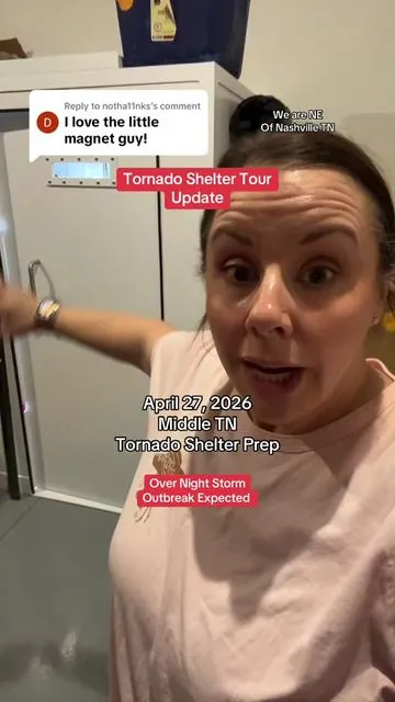Replying to @notha11nks Here we go!  We are in a possible path this evening and tomorrow for severe storms.  I’ve added more to the shelter and now to shower and get ready to be on alert.  #stormshelterprep #abovegroundshelter #middletn #tornado #tornadoshelter 