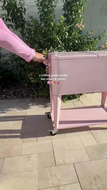 A vintage pink 80-quart rolling cooler that actually keeps ice cold for days 🧊💗 Huge capacity, easy to roll, and way cuter than every other bulky cooler! #cooler #rollingcooler #icechest #summermusthaves #tiktokshopmothersday 