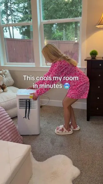 This portable AC unit is an easy upgrade for rooms that get too hot. It blows icy cold air, rolls from room to room, and vents right out the window. 🥶 #portableac #portableairconditioner #acunit #roomcooling #summerhome portable AC unit portable air conditioner room air conditioner window vent AC air conditioner with remote cooling unit dehumidifier AC summer home essentials portable AC unit for bedroom portable air conditioner for hot room AC unit that vents out window portable air conditioner with remote cooling unit for summer home