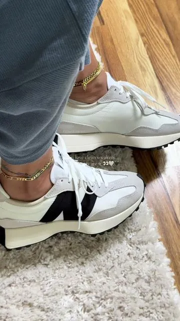 These New Balance 327s are one of those pairs that instantly make an outfit look better 🤍🖤 Lightweight, comfortable, and so easy to style. If your size is still there, I wouldn’t wait. Linked in cart. #newbalance327 #flykicks #tiktokshopcreatorpicks #sneakerfinds  #SneakerTok