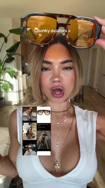 Looks like chunky aviators are so back 2026 #tiktokshopcreatorpicks #tiktokshopstockup #mothersdaygiftideas #2026sunglasses #chunkyaviators 