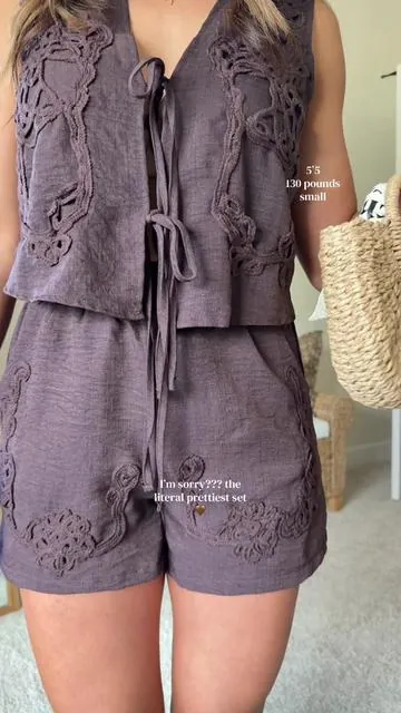 the DETAILS?! this cutie is coming to the beach with me!  #twopieceset #beachoutfit #summeroutfits #tiktokshopstockup #tiktokshopmothersday 