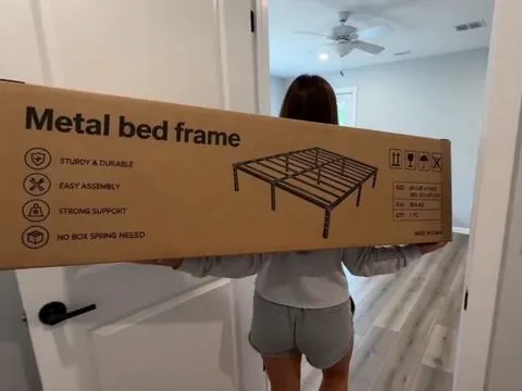 Edenza  Bed Frames, 14 16 18 Inch Heavy Duty Metal Platform Bed Frame  Size Support Up to 3500 lbs, No Box Spring Needed/No Shaking/Steel Slat Support/Noise Free/Easy Assembly Heavy Duty Twin Full Queen King Metal Bed Frame affordable  bed  frame #SummerVibes #bedframe #tiktokshop