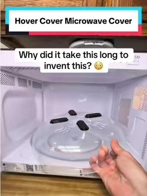 This is honestly so useful #hovercover #microwavecover #kitchengadgets #KitchenHacks #kitchenappliances 