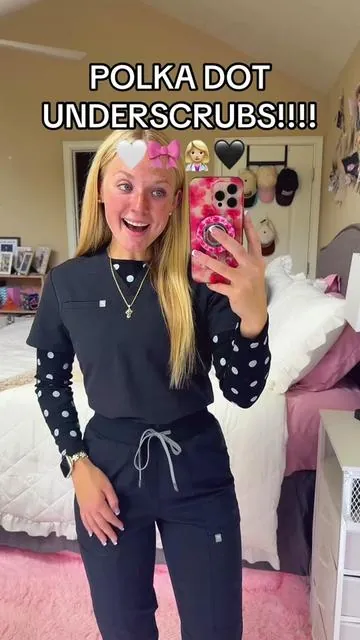 🤭Let’s make underscrubs fun, especially when they are less than $10!!! The cutest polka dot underscrubs with so many color options!!! #underscrubs #polkadot #nursingtok #nursingschool #healthcareworker 