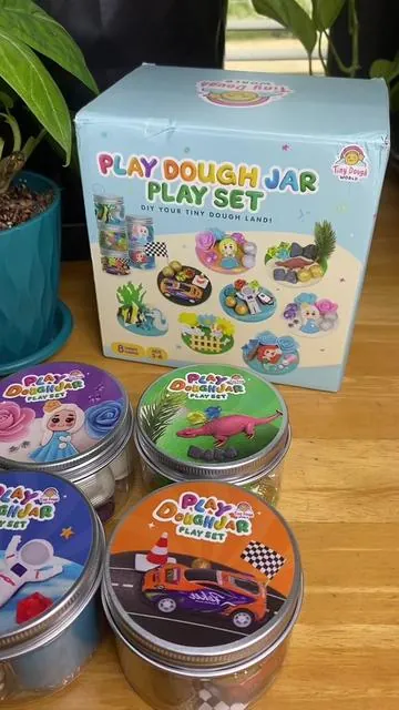Sensory play dough jars! #sensoryplayideas #doughjars #sensoryplay #kidstoys #tiktokshopcreatorpicks 