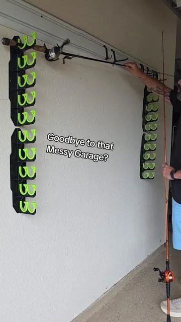 Finally I have my wife happy because with these fishing rod holders my garage looks clean! #fishinglife #fishingrod #bassfishing #garagegoals 