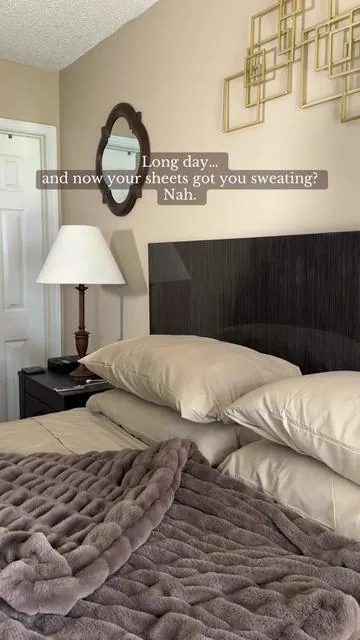 We’re not overheating this summer #coolingsheets #sheets #sheetset 