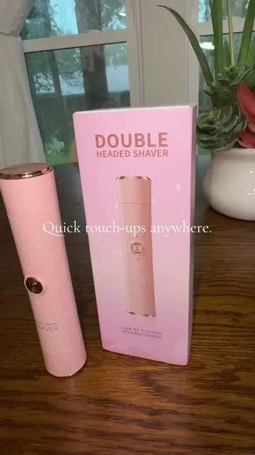 2-in-1 electric hair remover with dual heads for quick, easy touch-ups at home or on the go #beautytools #hairremoval #selfcare #travelessentials #skincare