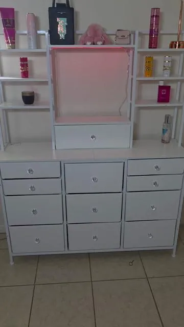 mueble con 12 cajones y luz led, muy bonito y elegante  #muebles #mueble #home #dresser   #homedecor 