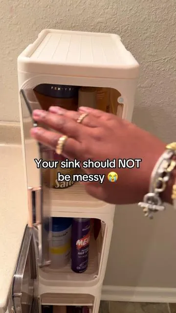 Finally able to clear my sink 😩🙌🏾 #tiktokshopstockup #storage #storagehacks #organizationhacks #organizationideas 