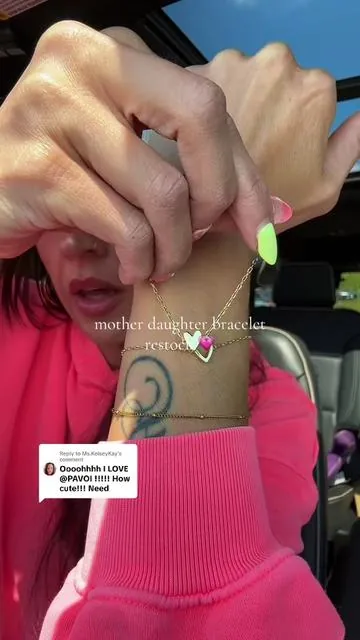 Replying to @Ms.KelseyKay sweetest mother daughter heart bracelet #summervibes 