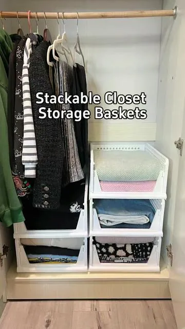 Space saving foldable storage bins, pull-out design keeps your closet neat and tidy, breathable design avoids musty odors.#mothersdaygiftideas #homeessentials #closetorganization #organization 