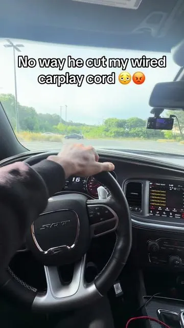 He thought he would get away with cutting my phone charger 😡 #carplay #wirelesscarplay #carplayadapter #tiktokshoploveatfirstfind #roadtrip 