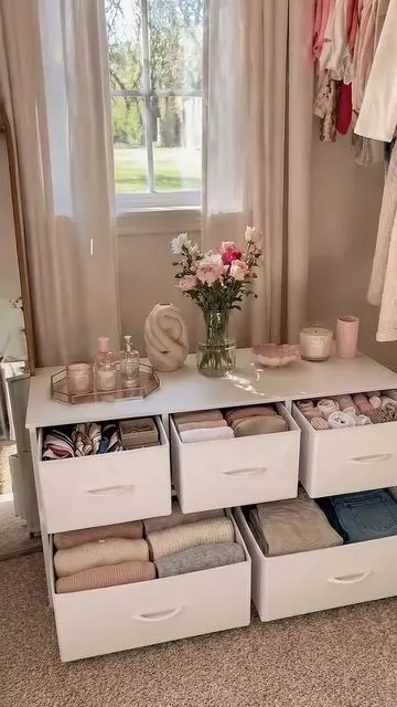 Cute on top,serious storage inside💕🤍#smallroom #storagesolutions #dresser #organization #tiktokshopcreatorpicks 