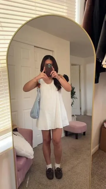 Double line + Pockets + Affordable #dress #summerdress #whitedress 