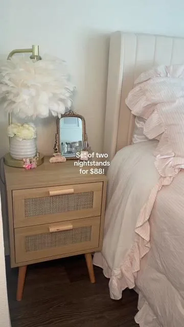 ON SALE + FAST & FREE SHIPPING #Nightstand #endtable #nightstands #tiktokshopfurniture #rattannightstand  