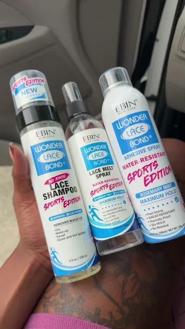 Have y’all ever heard of a no rinse lace shampoo these brands getting real creative🌝 #laceglue #ebinnewyork #tiktokmademebuyit #lacewig 