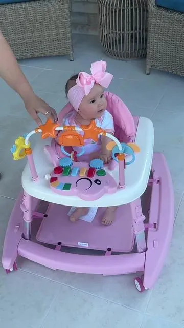# 【Mothersdaygift】5-in-1 Baby Walker for 6-18 Months Infants, Foldable & Adjustable Activity Walker with Bouncer, Music, Feeding Tray & Removable Footrest for Boys & Girls##tiktok#tiktokshop#parati