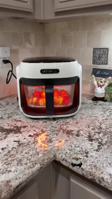 BOSWELL 7.5 quart air fryer with transparent Bowl 5 in 1 Rapid heating fits a whole chicken oil, free crispy result dishwasher save Perfect gift for Mother’s Day#مطبخ_ليندا #tiktokshop #tiktok #fyp #fypシ゚viral 