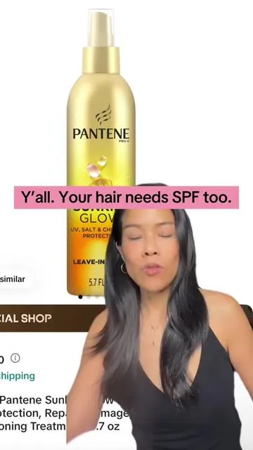 Pantene Sunkiss Glow leave-in spray is basically SPF for your hair — protects against up to 600 hours of sun exposure each summer with daily use. Plus niacinamide, biotin, caffeine, and Pro-Vitamin B5. 10 years as a hair loss specialist and I’m not normal about this one. Tap the orange basket.  Cosmetic effects are temporary, results may vary. PanteneSunkissGlow #HairSPF #LeaveInSpray #HairCareScience #Pantene