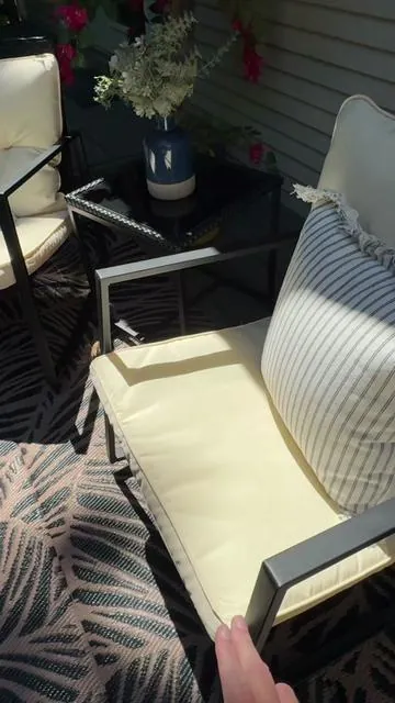 If you have a smaller outdoor space or need some extra seating, this liftle 3 piece patio set is super cute! #patioseason #outdoorfurniture #outdoorliving #tiktokshopmothersday #summervibes  Patio Set Patio Furniture Outdoor living space Outdoor patio furniture Outdoor furniture Deck decor Patio decor Small outdoor space options Gifts for mom Gifts for her Gifts for dad Gift ideas