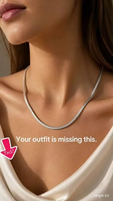 That plain neckline just needed one thing ✨ This silver snake chain adds instant shine, sleek style, and that expensive-looking finish without overdoing it. Perfect for everyday outfits, date nights, or layering with your favorite pieces. Don’t wait too long—this one is too easy to wear.  #silvernecklace #snakechain #jewelryfinds #tiktokshopfinds #affordablejewelry          
