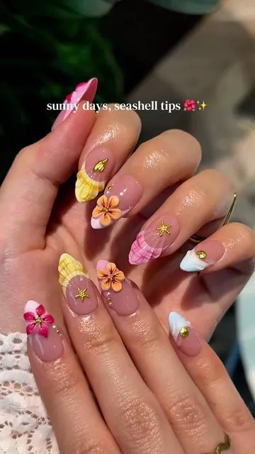 Meet Sunny Palm Set ☀️✨ #nailgoals #pressonnails #reusablenails #summernails #nailday 