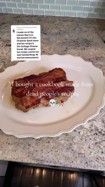 Replying to @theheadstonelady Okay… a cookbook made from recipes found on gravestones?? I had to see this for myself 😳📖 Gravestone Recipes is such a fascinating mix of history, storytelling, and family recipes people loved enough to have memorialized forever. Such a unique gift idea or conversation piece. #tiktokshopcreatorpicks #bigdreamsstartsmall #tiktokshopstockup #tiktokshopmothersday #summervibes 