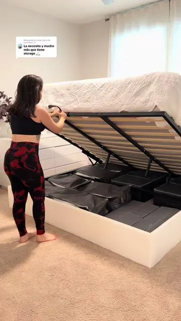 Respuesta a @danishop_12Cama moderna con storage @HOOMIC #cama #camamoderna #camaconstorage #bedroom 